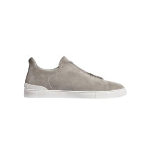 Zegna Suede Triple Stitch Sneakers Grey