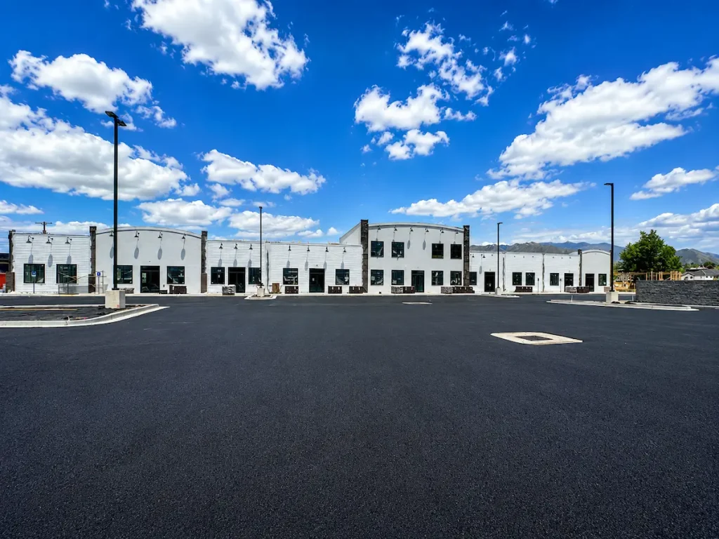 New commercial asphalt parking lot installation completed by Utah asphalt paving contractors.