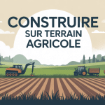 Astuce pour construire sur terrain agricole, image centrale paysage rural et loi