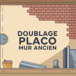 illustration pose placo sur mur ancien