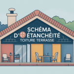 schéma étanchéité toiture terrasse visualisation des couches
