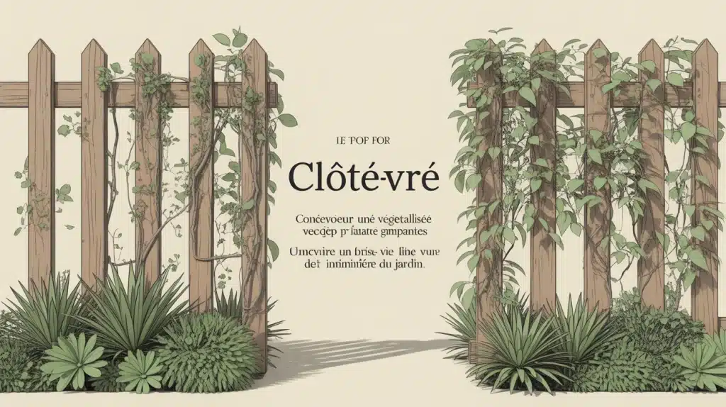 Clôture végétalisée avec plantes grimpantes pour brise-vue vivant