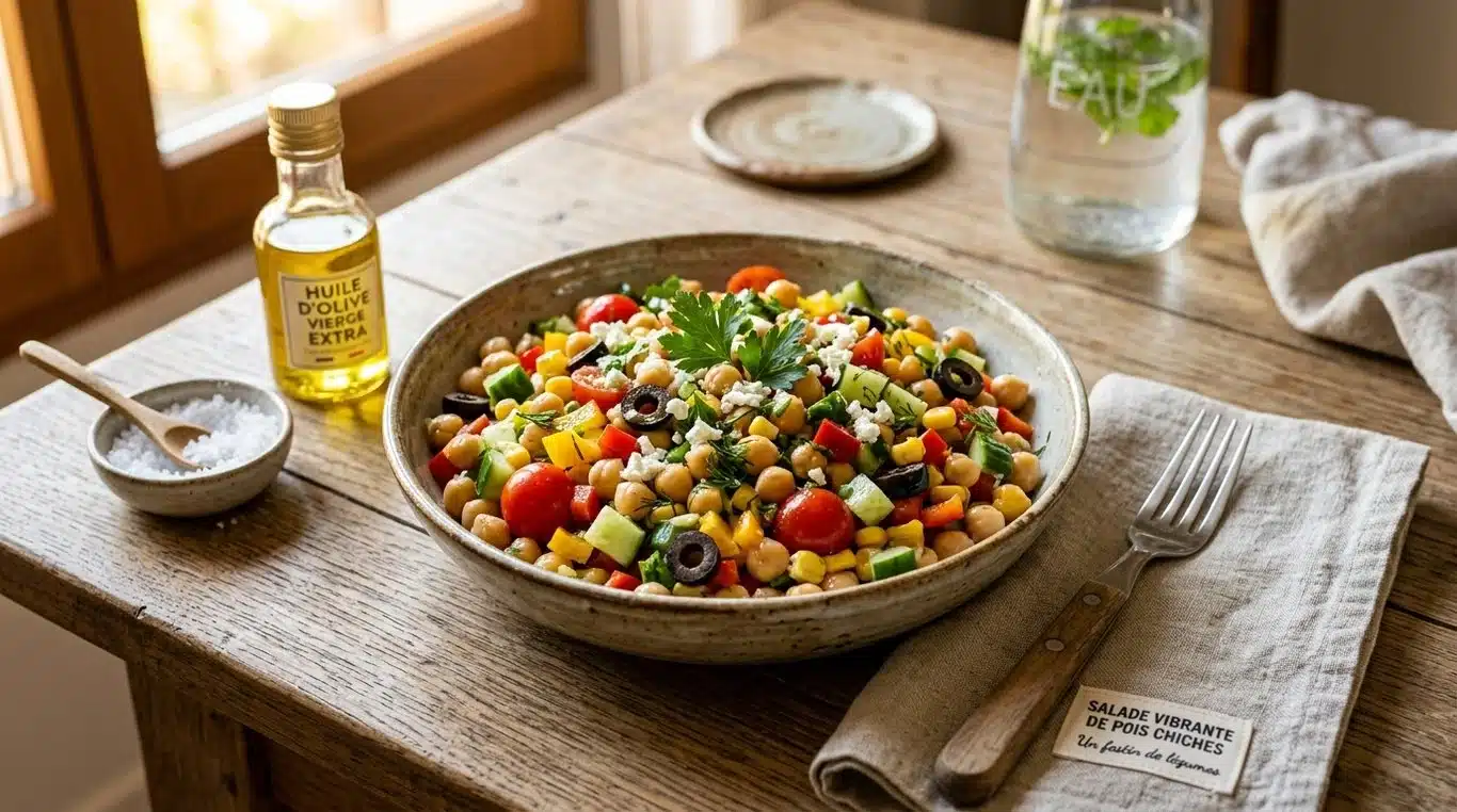 Plat sain et appétissant préparé à partir de légumes en conserve