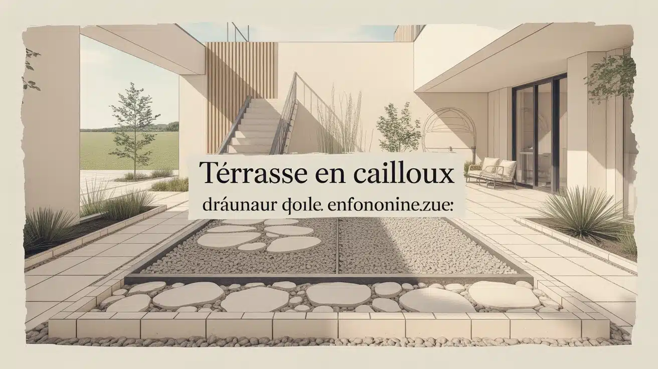 Terrasse en cailloux drainante et esthétique