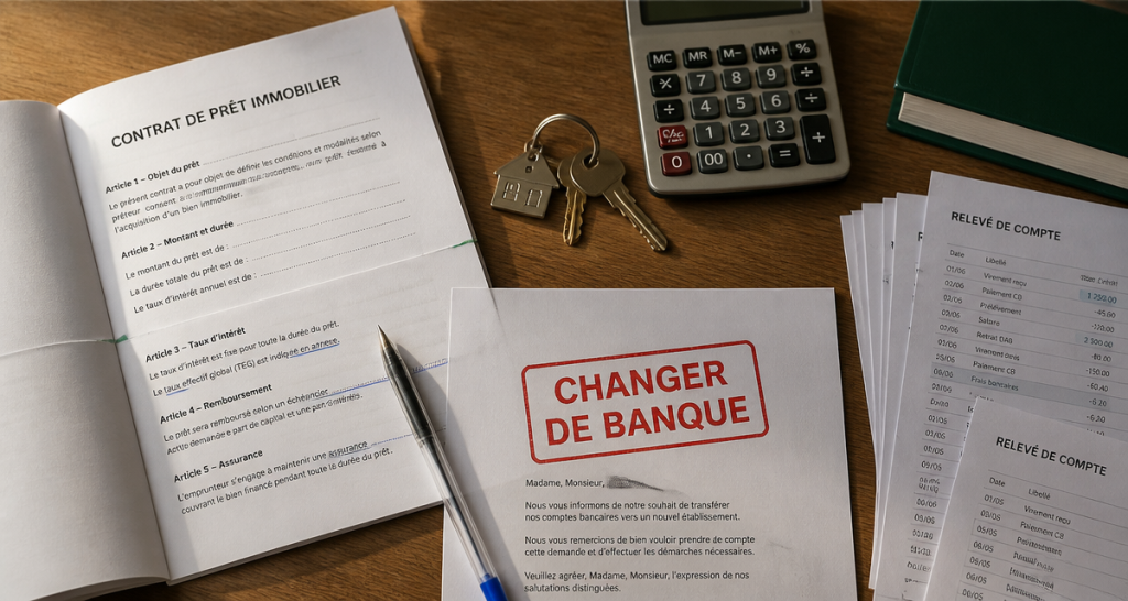 changer de banque avec pret en cours documents table