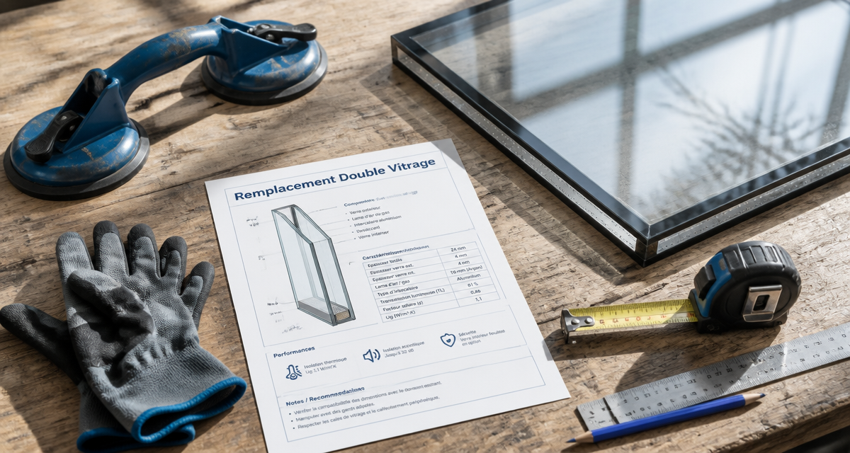 Changer un double vitrage vue atelier outils