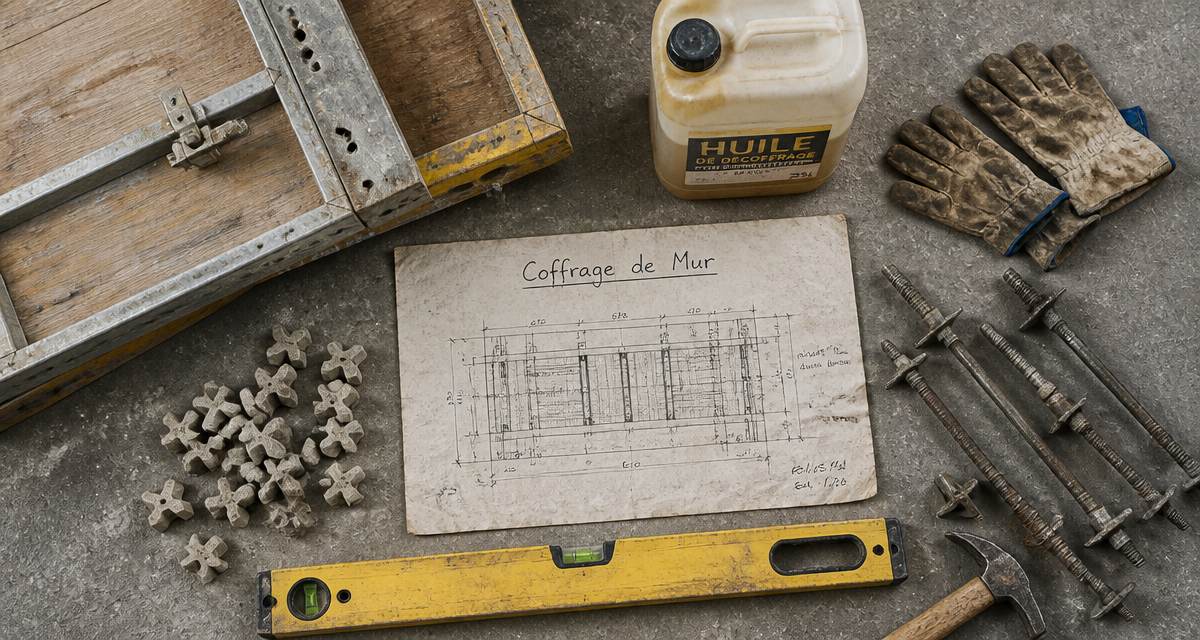 coffrage mur établi outils plan