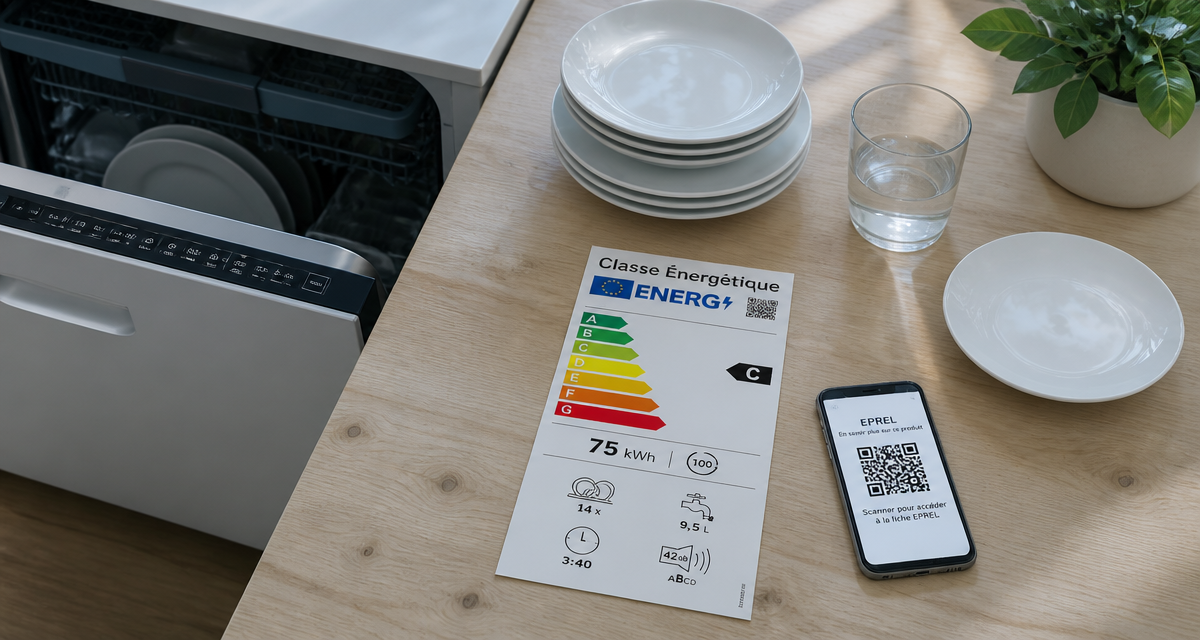 lave vaisselle classe energetique vue etiquette