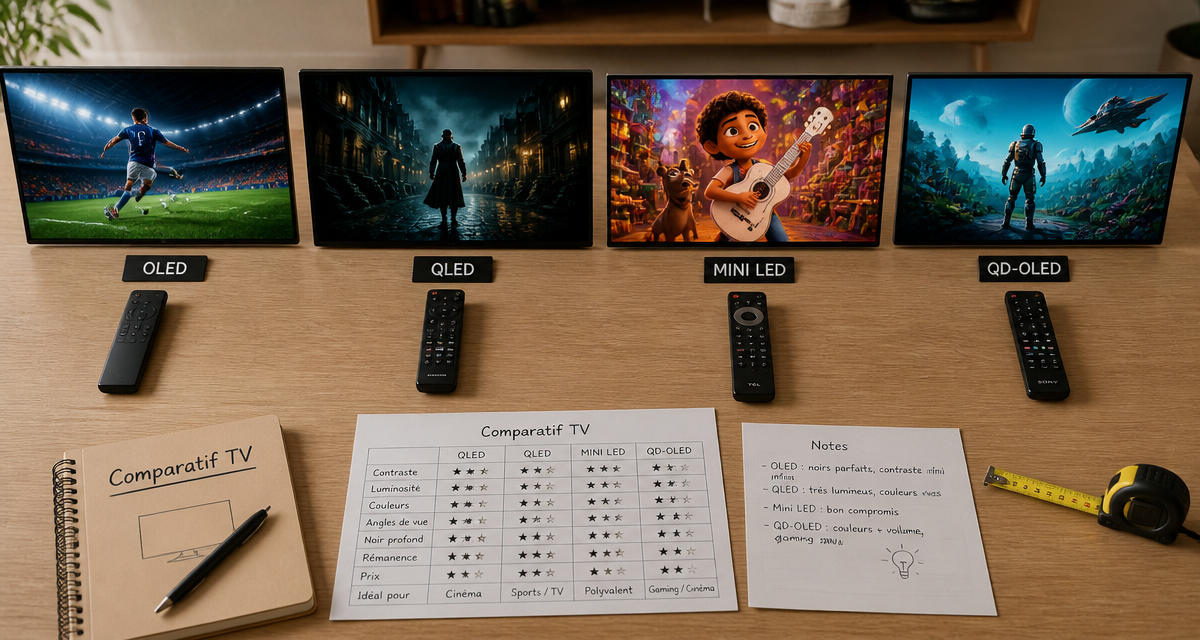 quelle technologie tv choisir comparatif visuel oled qled