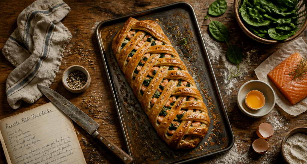recette avec de la pate feuilletee saumon epinards
