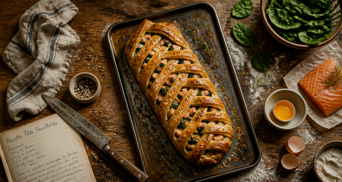 recette avec de la pate feuilletee saumon epinards