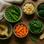 legumes riches en fibres variés sur table