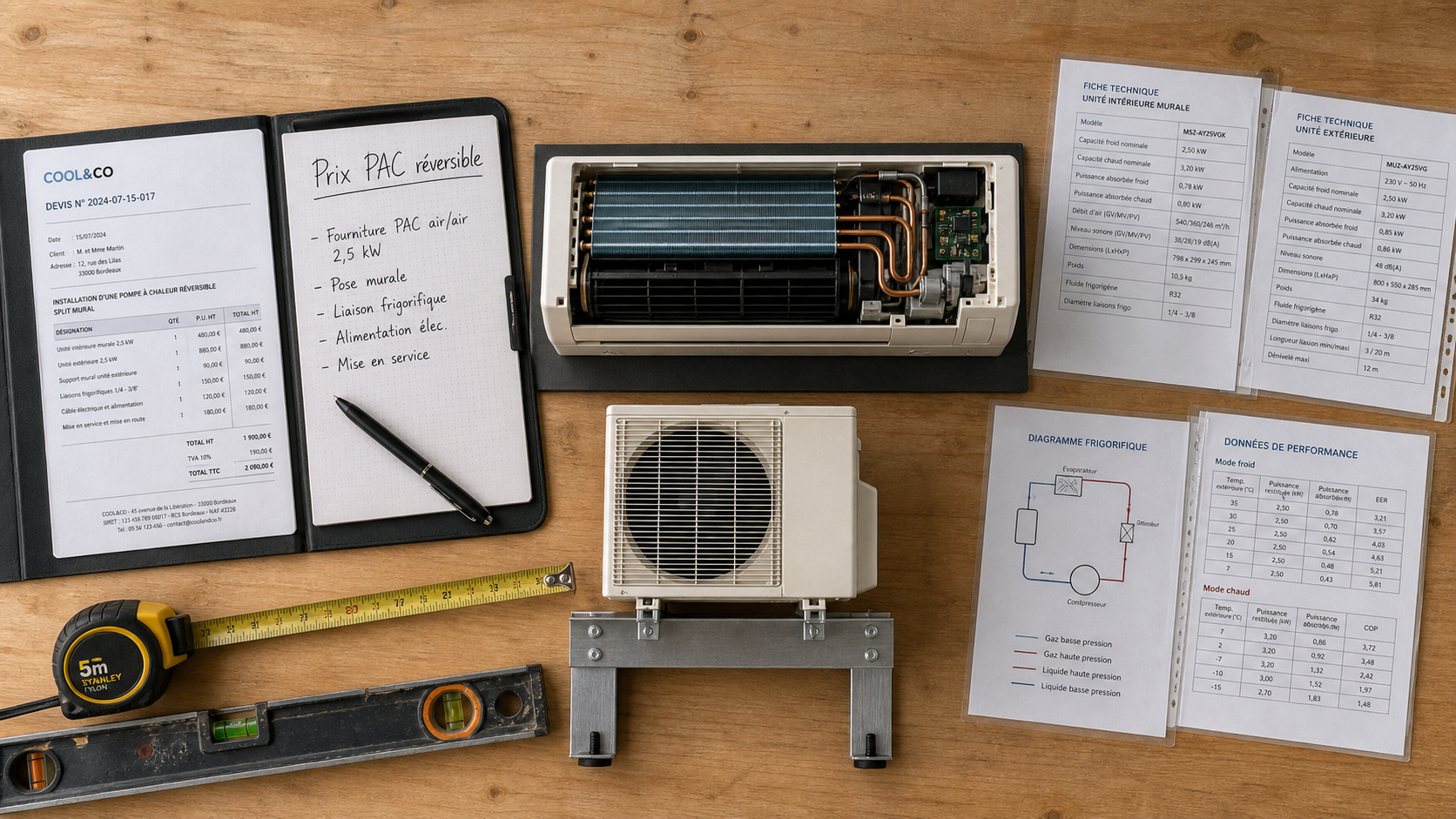 Pompe à chaleur clim réversible prix : devis et matériel technique