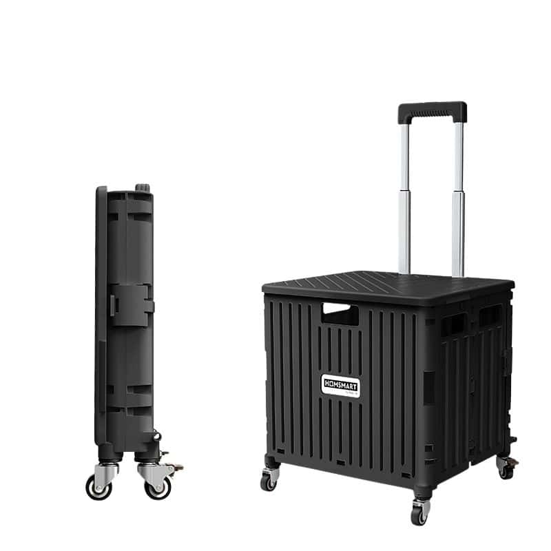 black pink wheeled crates with four casters
