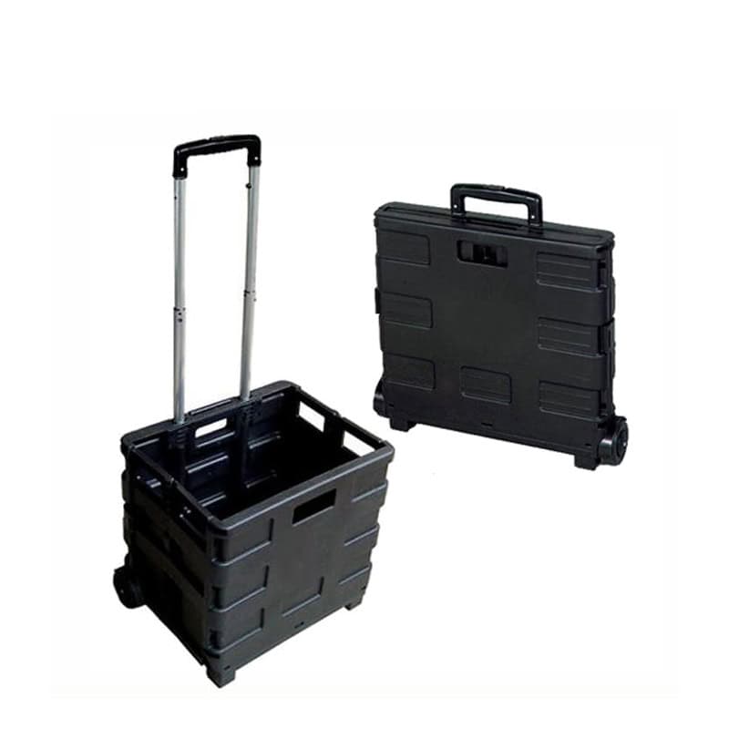 black folding shopping cart