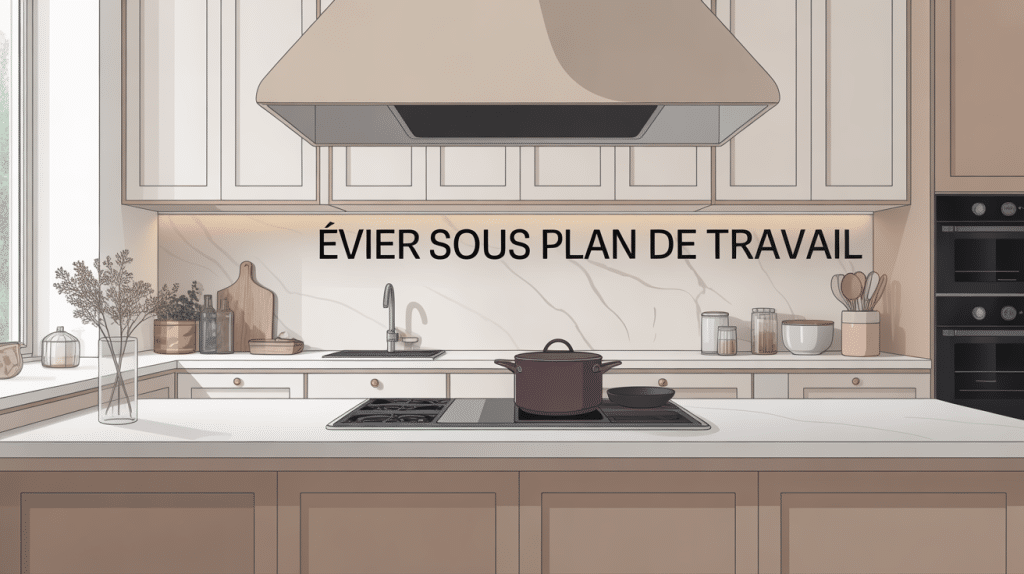 evier sous plan de travail élégant cuisine moderne
