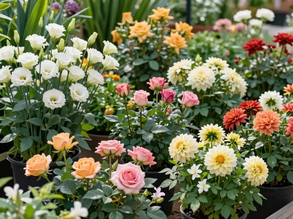 Fleurs de jardin qui ressemblent à une rose