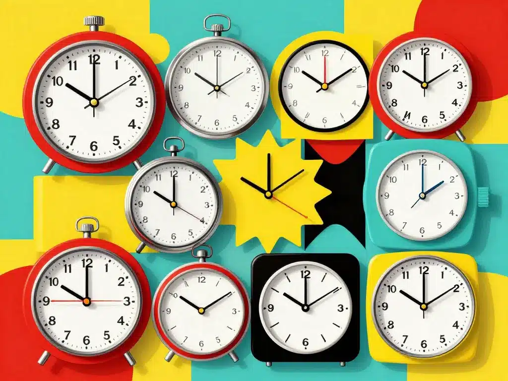Horloge vintage année 50 formes et matières typiques