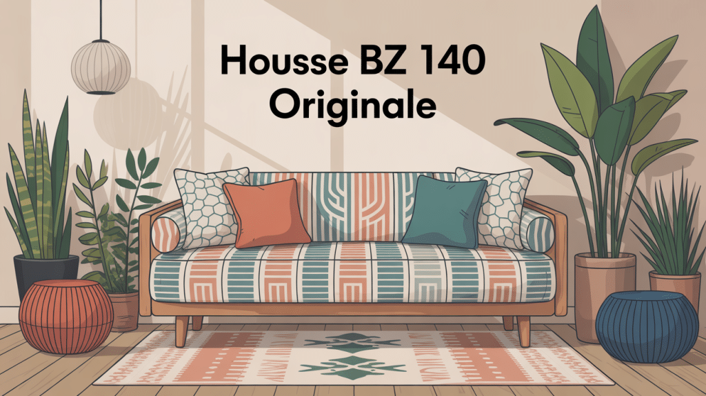 housse bz 140 originale avec motifs graphiques en intérieur stylisé