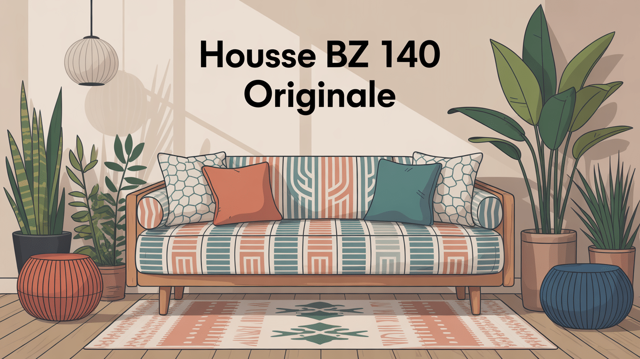 housse bz 140 originale avec motifs graphiques en intérieur stylisé