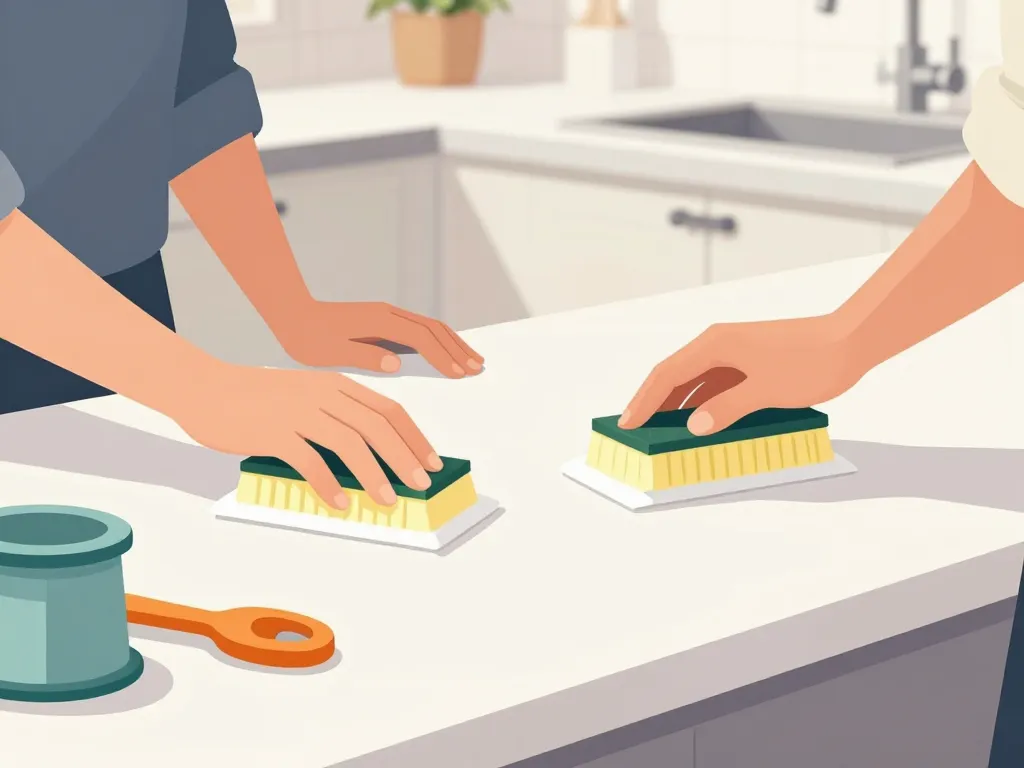 peindre un plan de travail cuisine préparation nettoyage