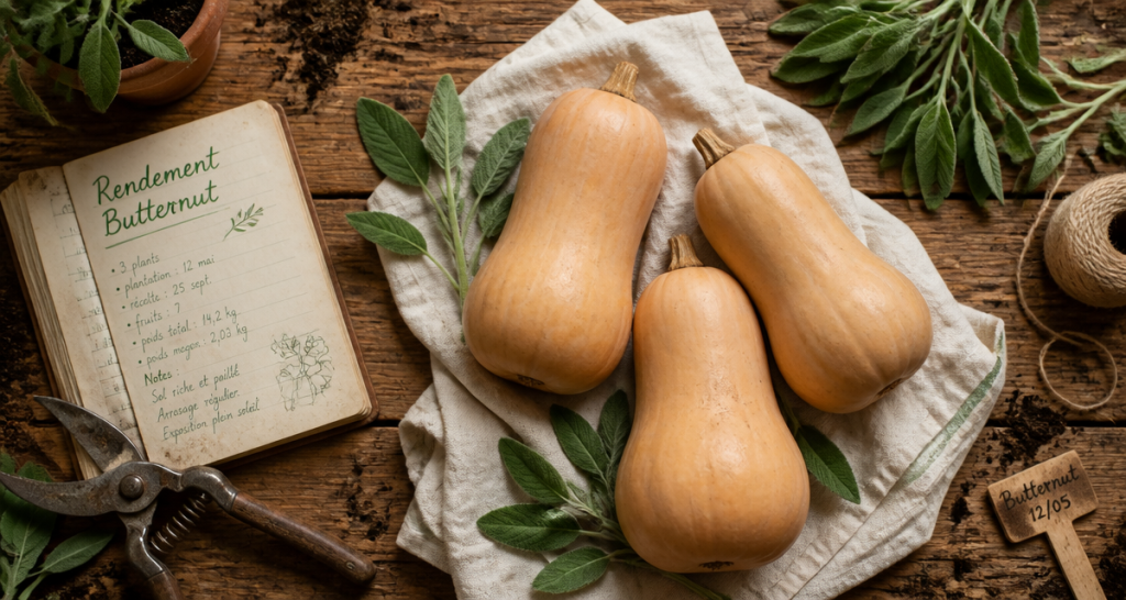 combien de butternut par pied sur plan de travail