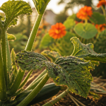 puceron courgette sur feuilles vertes