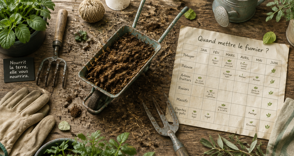 quand mettre du fumier au jardin brouette calendrier