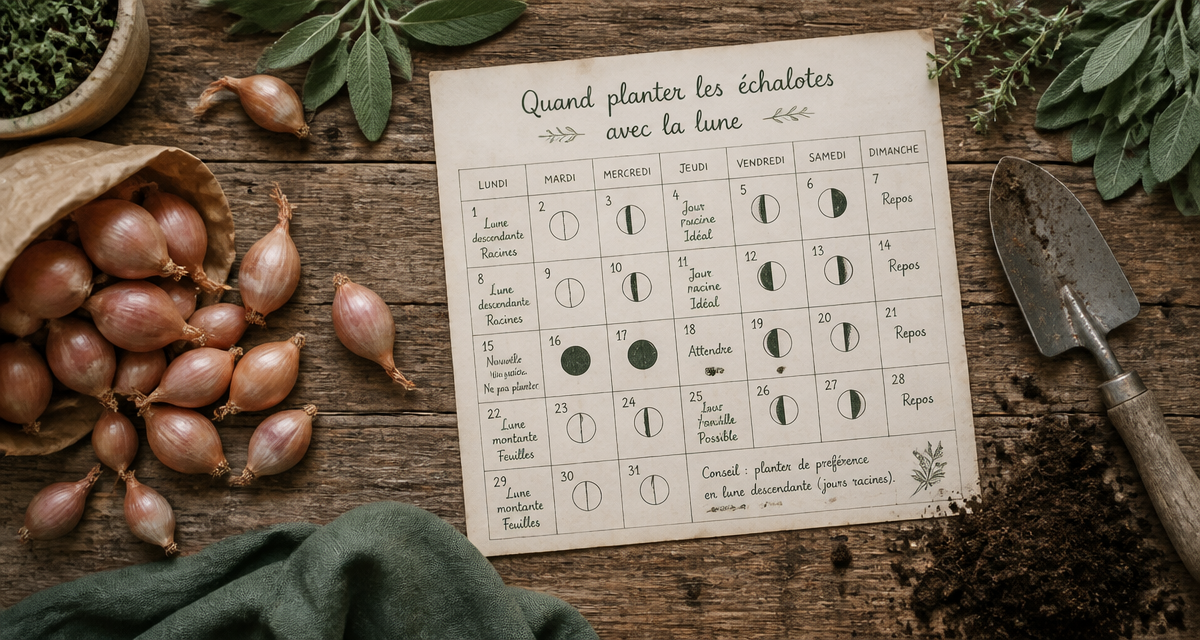 quand planter les échalotes avec la lune, calendrier et caïeux