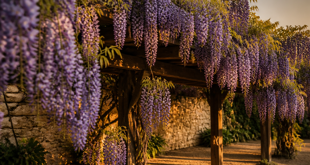 Quand planter une glycine sur pergola en fleurs