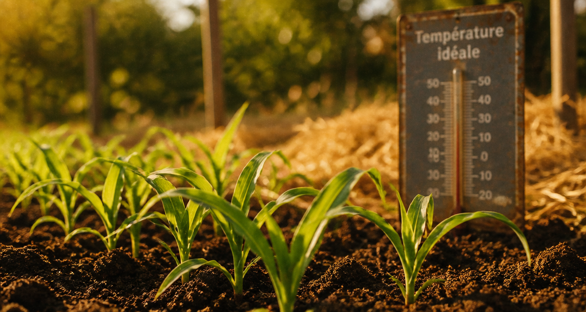 quand semer le mais jeunes plants alignés