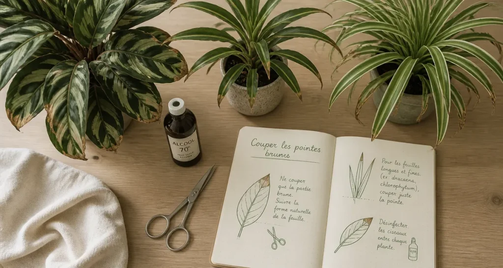 faut il couper le bout des feuilles marron sur plante