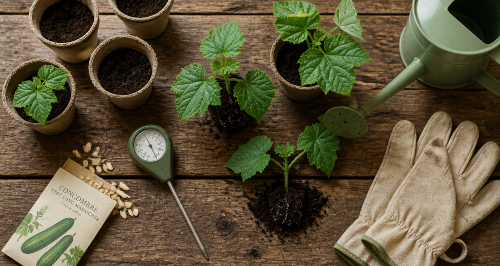 quand planter concombre godets plants thermomètre