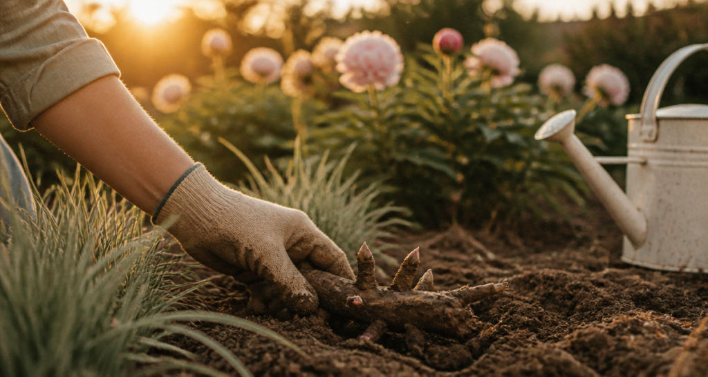 quand planter pivoine photo plantation