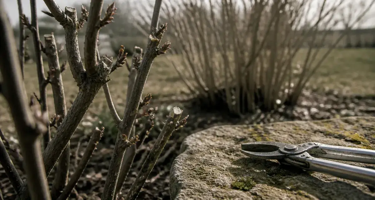 Quand tailler le lilas des Indes : sécateur sur branches rabattues