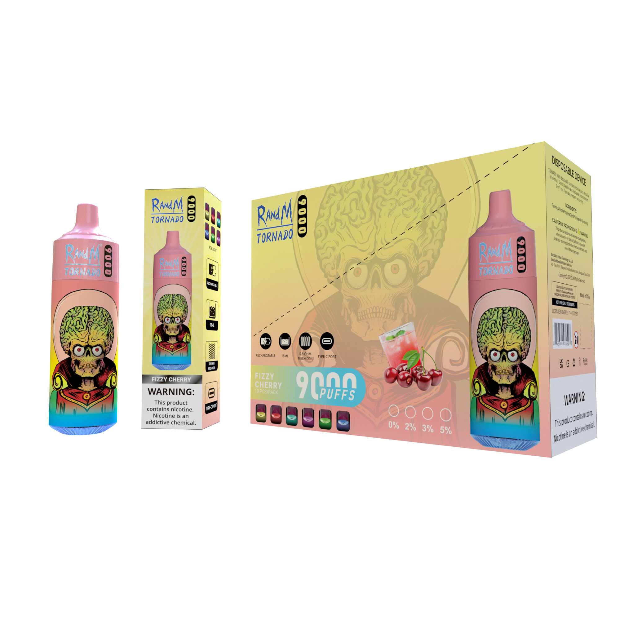 RandM Tornado 9000 Fizzy Cherry – Bild 2