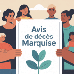 Illustration avis de décès marquise soutien famille