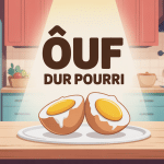 Illustration œuf dur pourri coupé sain et abimé
