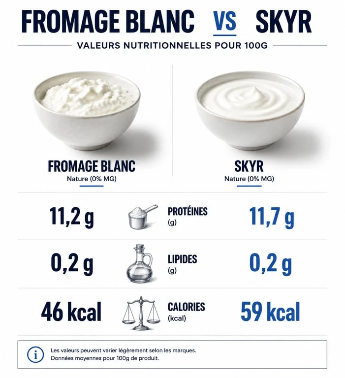 Comparatif nutritionnel entre le fromage blanc et le skyr pour choisir son apport en protéines