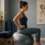 femme exercice douleurs coccyx et sacrum ballon gym