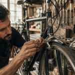 réglage frein vélo par mécanicien en atelier