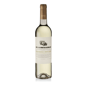 Vinho branco Pioneer, garrafa de vinho branco da Península de Setúbal, rótulo com carro vintage, embalagem elegante, ideal para acompanhar refeições, feito por Venâncio da Costa Lima.