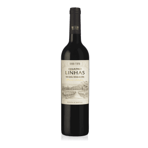 Vinho tinto Quatro Linhas de Portugal, vinho regional da Península de Setúbal, perfeito para acompanhar refeições especiais.