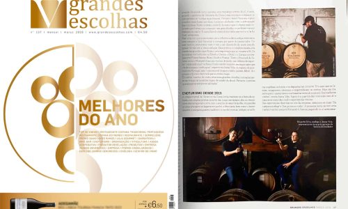 Venâncio da Costa Lima em destaque na Vinho Grandes Escolhas, na edição de março - 'Melhores do Ano' reportagem na adega, pontuações honrosas aos moscatéis e enoturismo em Palmela.