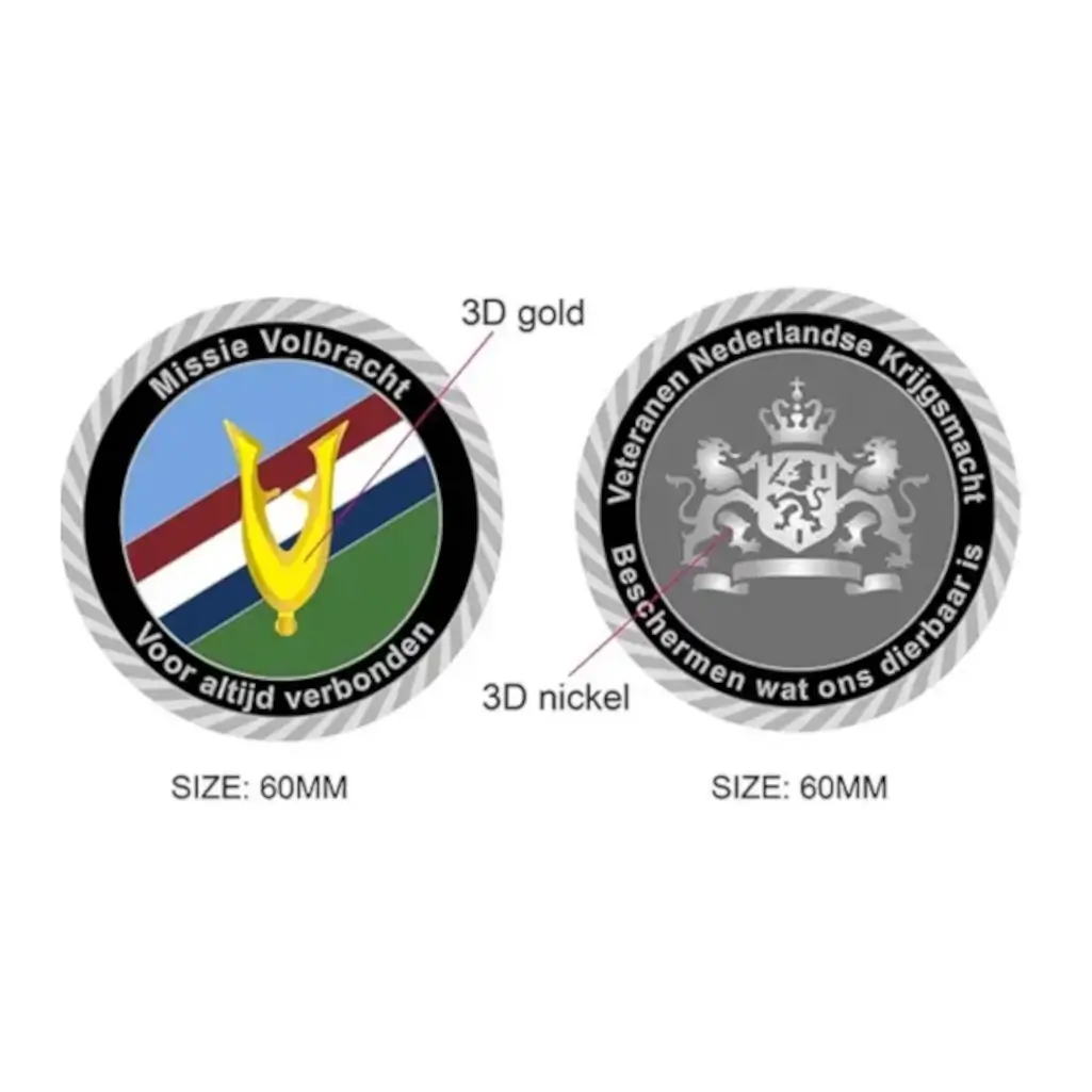 Challenge Coin Veteranenvlag ontwerp