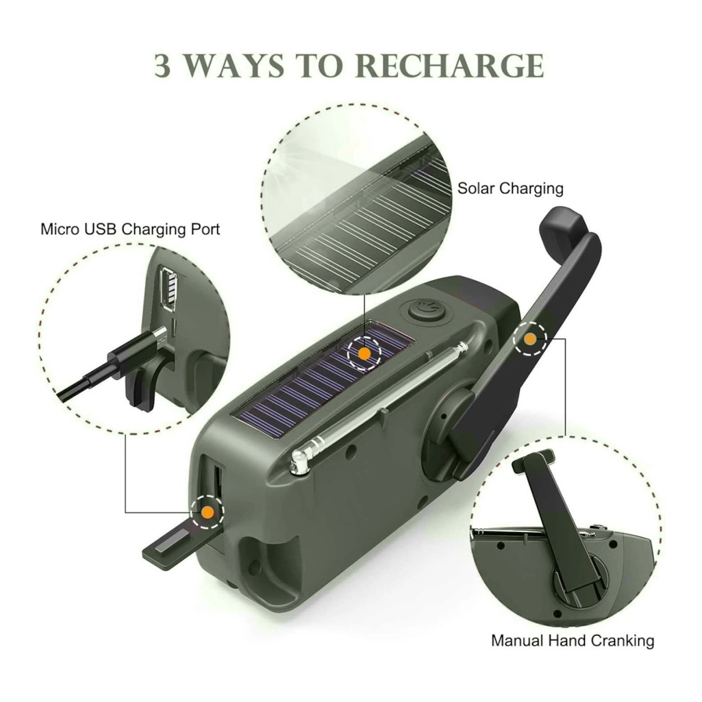 Noodradio 3 manieren oplaadbaar