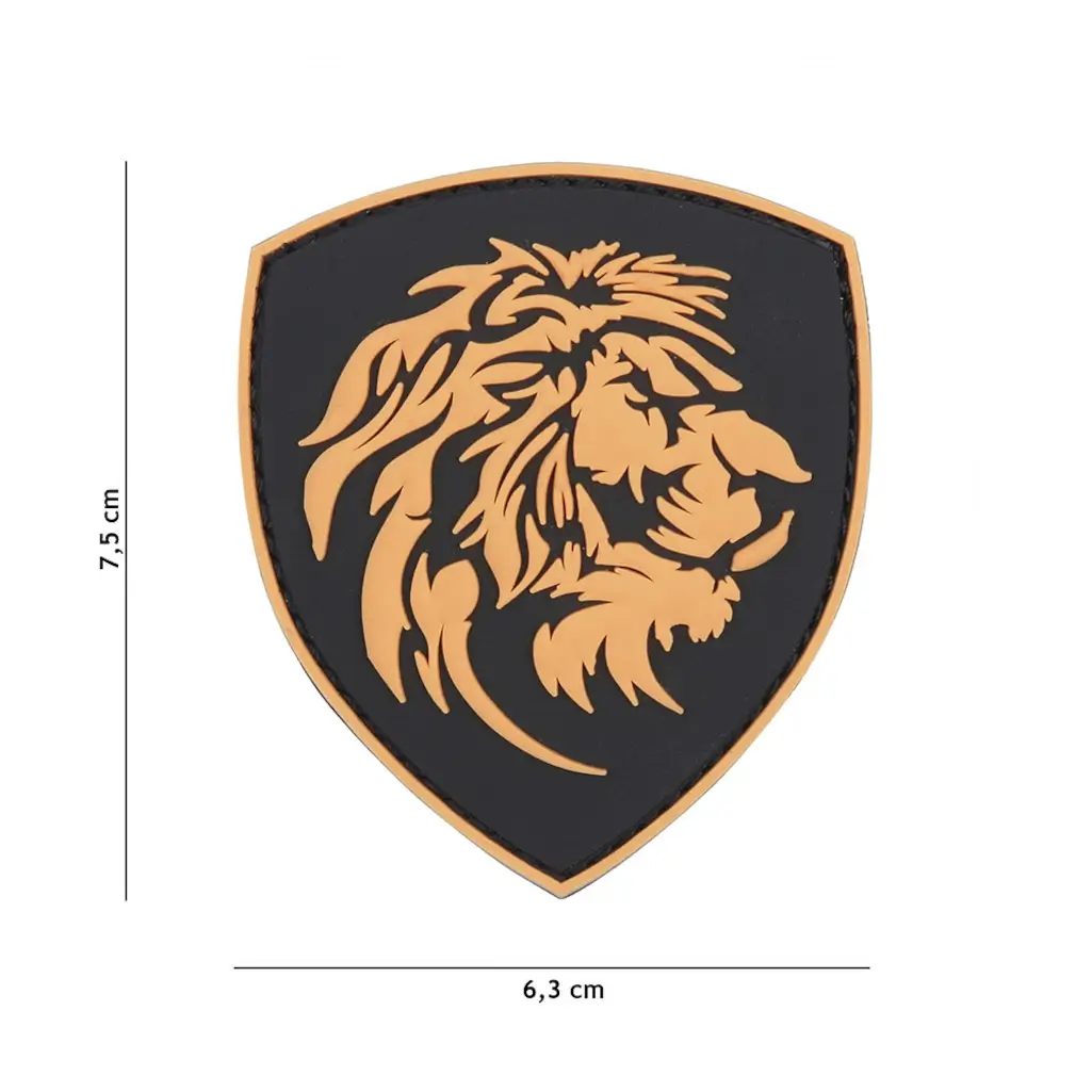 Patch 3D PVC Nederlandse Leeuw oranje afmeting