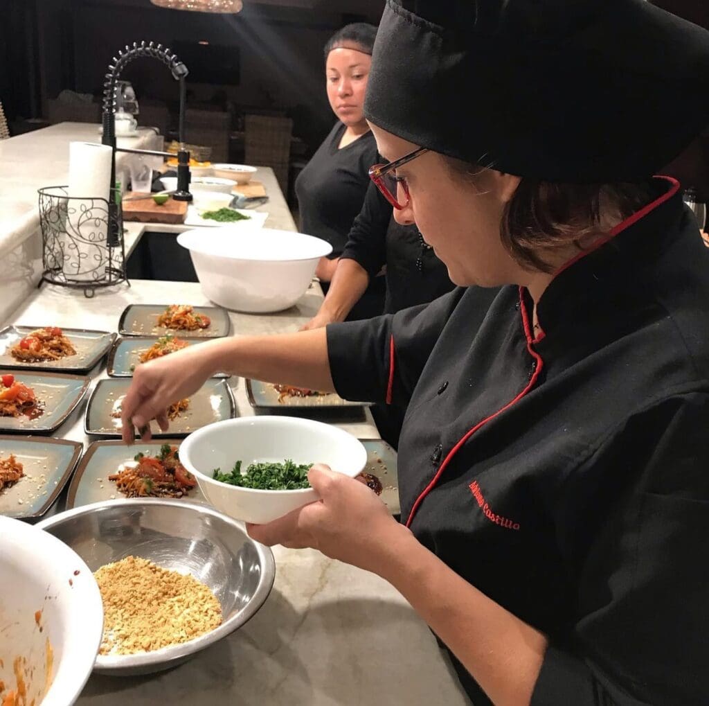 Prepared gourmet Mexican dishes by a professional chef at Vida Pinilla.