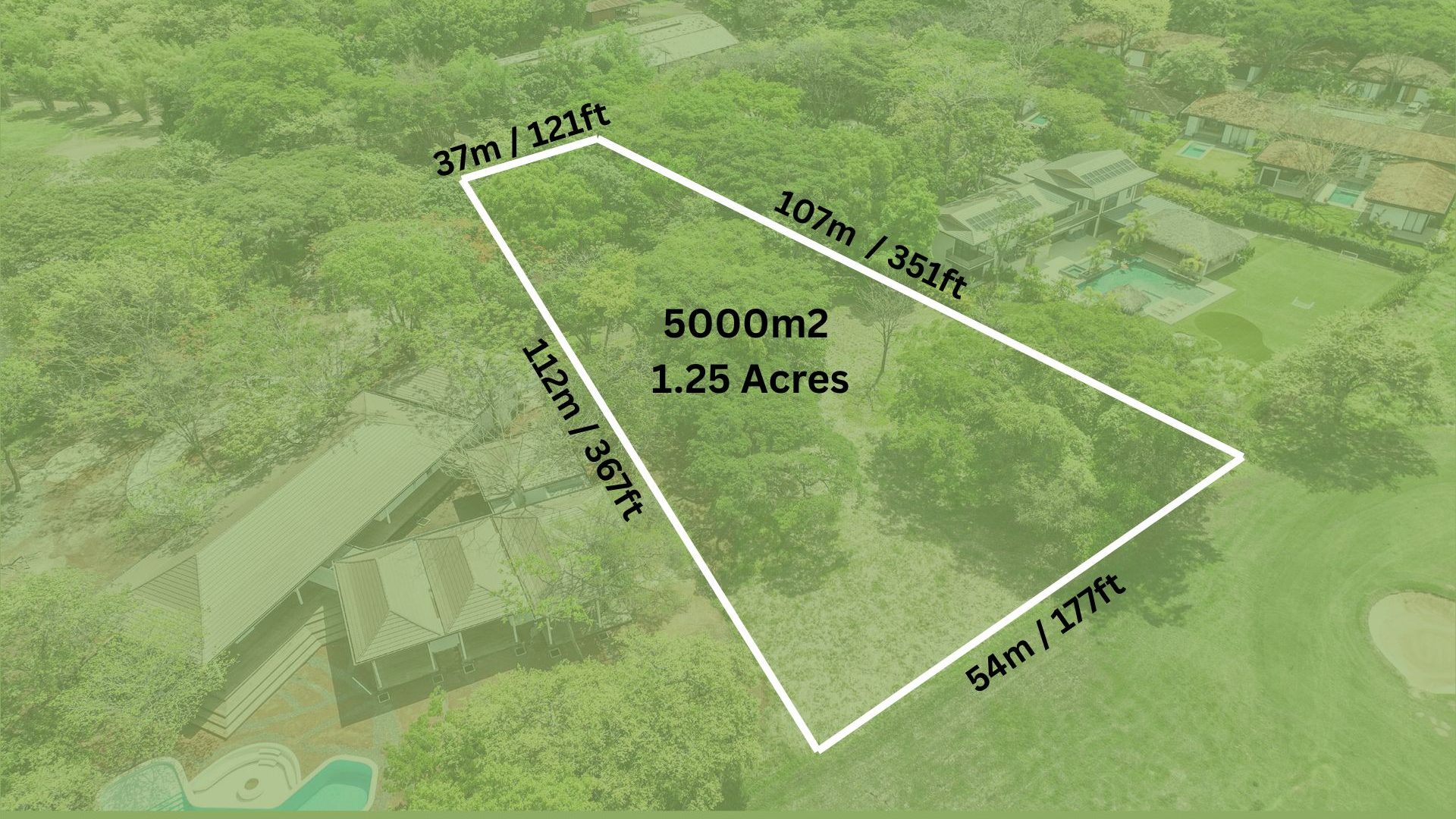 Vacant residential land for sale in a lush, green neighborhood with spacious 1.25 acres, perfect for building your dream home.