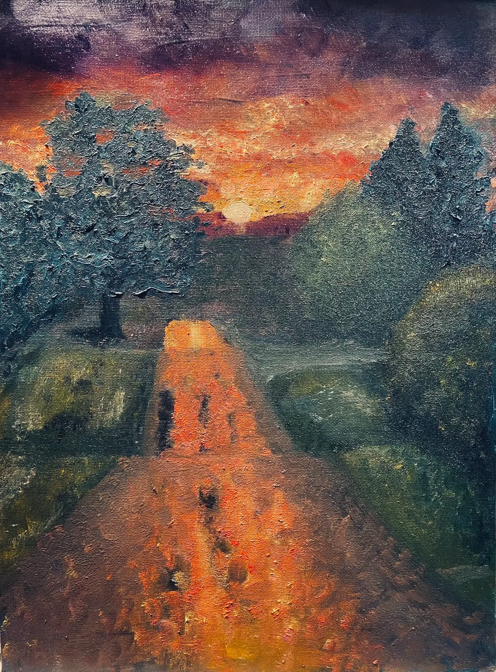 Put, priroda, Ulje na platnu, kartonska podloga.